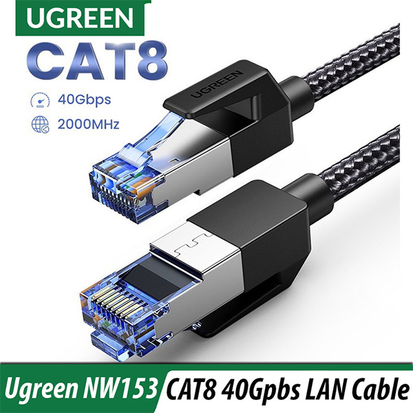 کابل شبکه Cat8 بافته شده یوگرین مدل NW153-80431 طول 2 متر